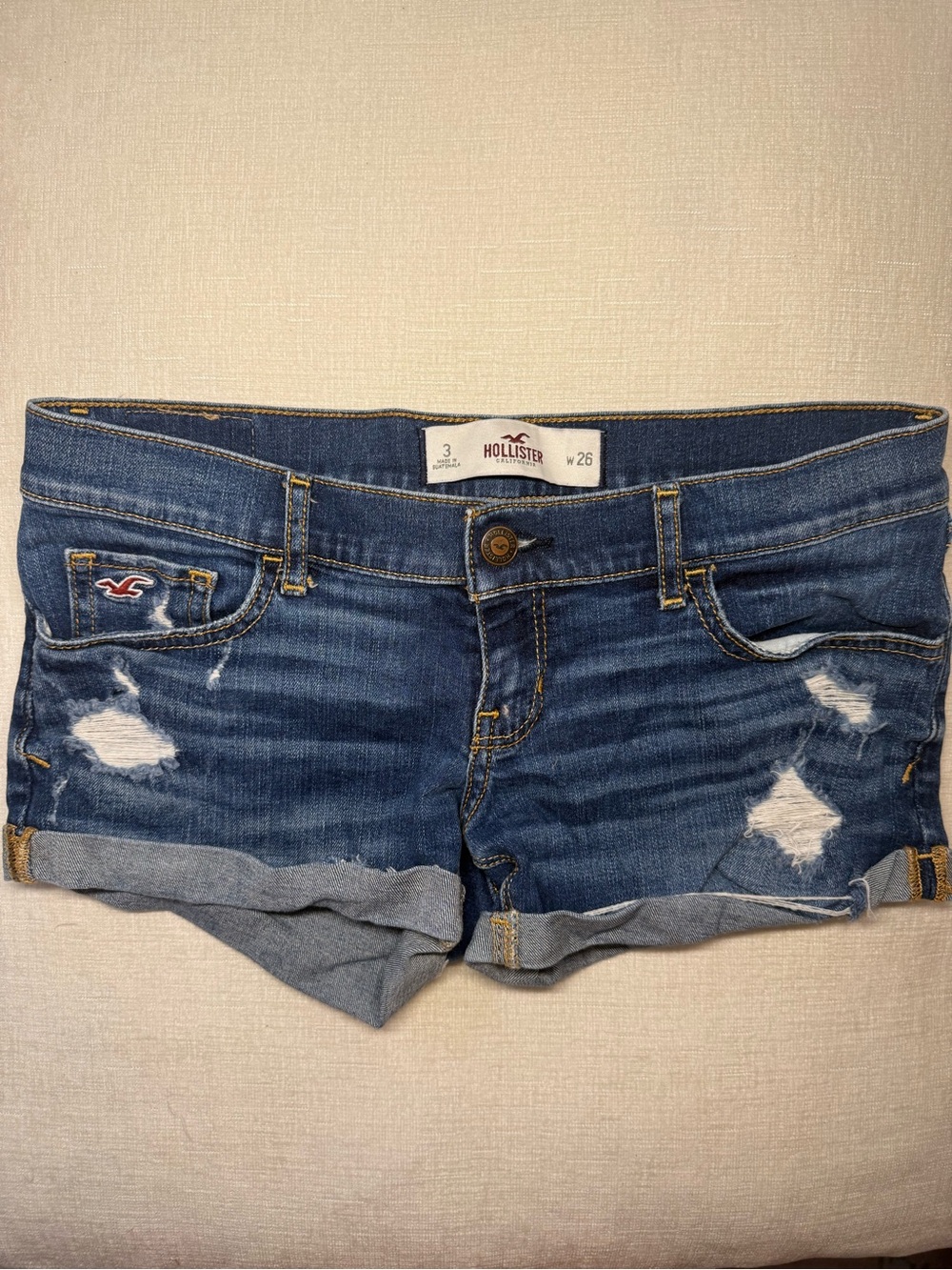 Hollister Women's Distressed Rolled-Hem Denim Shorts